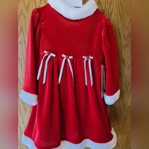 NWT Youngland Girls 24Mos Santa Dress + Bloomers